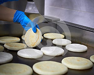 Chef cooking venezuelan arepas