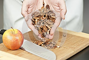 Chef Displays Pecans