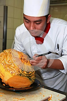 Chef doing carving