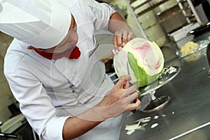 Chef doing carving