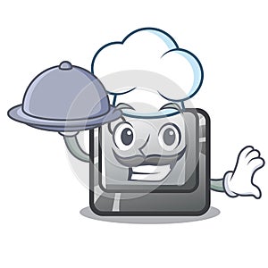 Chef with food button Q in the character shape