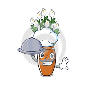Chef with food peace lily with the character shape
