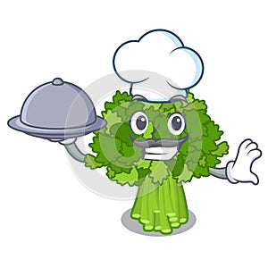 Cocinero comida brócoli en verdura 