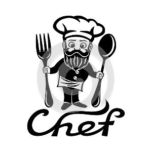 Chef with a fork and a spoon.