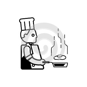 Chef fried egg outline illustration