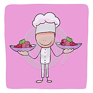 Chef with fruits clip art