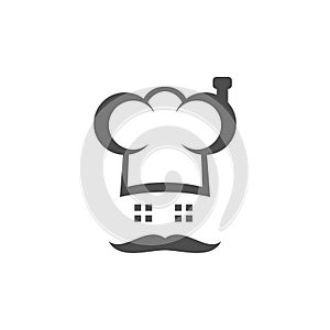 Chef Hat with Home Logo Design Template Vector, Icon Symbol, Creative Design Concepts