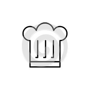 Chef hat icon. Kitchen appliances for cooking Illustration. Simple thin line style symbol