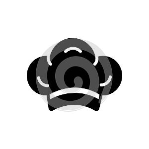 Black solid icon for Chef Hat, toque and uniform