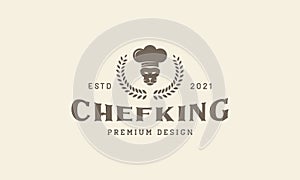 Chef hat with lion logo vector icon illustration design