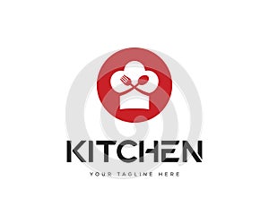 Chef Hat Logo Design. Chef Hat With Fork And Spoon Logo Design. Restaurant Logo Design