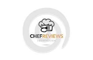 Chef hat Logo fork and spoon icon