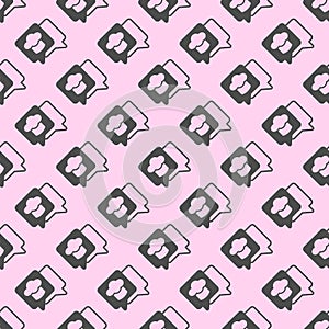 Chef hat in popup window solid seamless pattern, culinary cooking theme. Vector graphics. Cooker man cap with bubbles