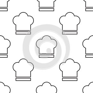 Chef hat seamless pattern with doodle or lin style