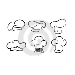 Chef hat sketch vector drawing cap white