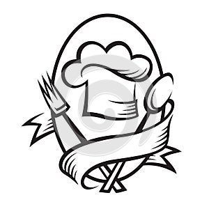 Chef hat with spoon and fork