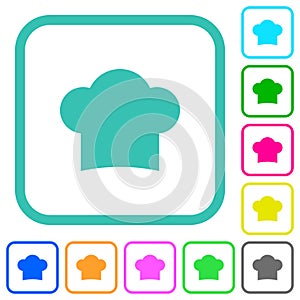 Chef hat vivid colored flat icons