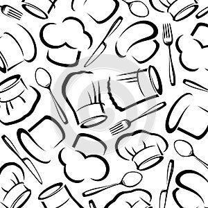 chef hats pattern, background set. Collection icon chef hats. Vector