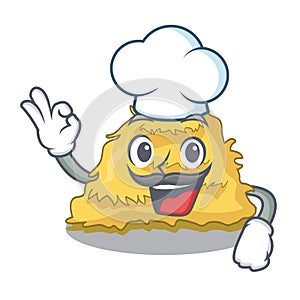 Chef hay bale character cartoon