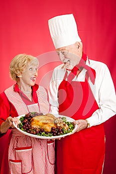 Chef and Homemaker with Holiday Dinner