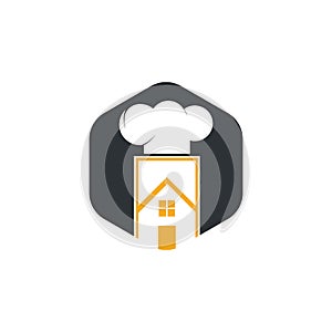 Chef house vector logo design template.