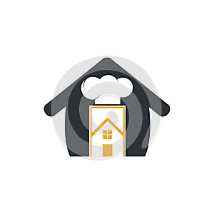 Chef house vector logo design template.