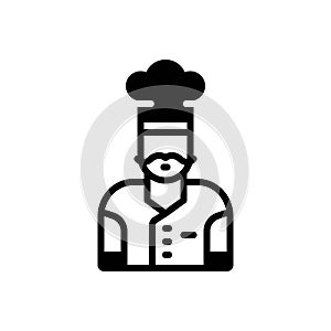 Black solid icon for Chef, cook and cuisinier
