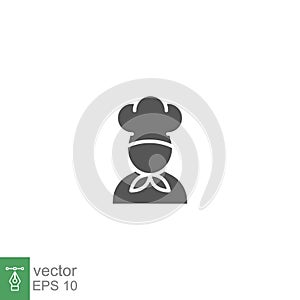 chef icon, cook, logo, solid style. Chef in a cooking hat