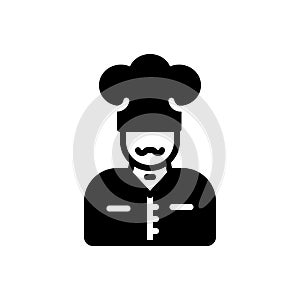 Black solid icon for Chef, kitchen and cooker