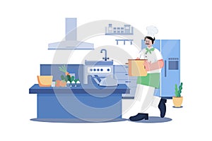 Chef Illustration concept. A flat illustration isolated on white background