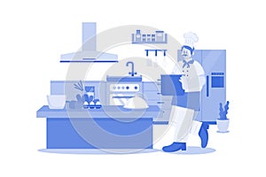 Chef Illustration concept on a white background