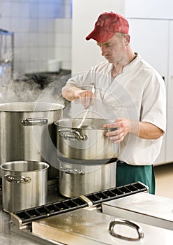 Chef in industrial kitchen