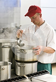 Chef in industrial kitchen