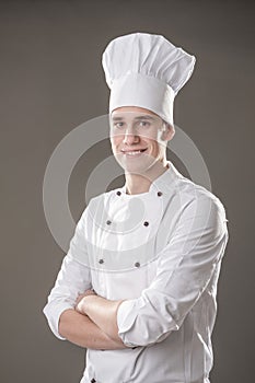 Chef isolated on grey background