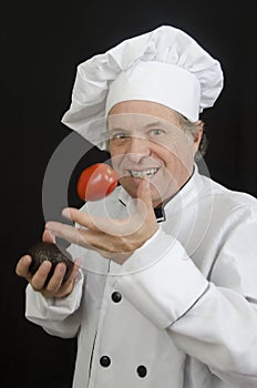 Chef Juggling Vegetables