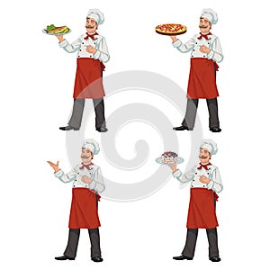 Chef keeps a dish of food