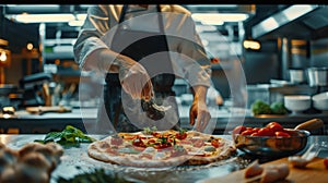 The chef in kitchen.AI generated image