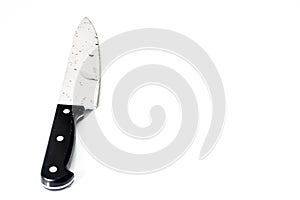 Chef knife on white ground 1
