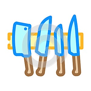 chef knives restaurant equipment color icon vector illustration