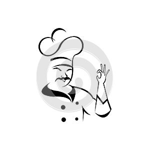 Chef logo clipart hat illustration character design vector