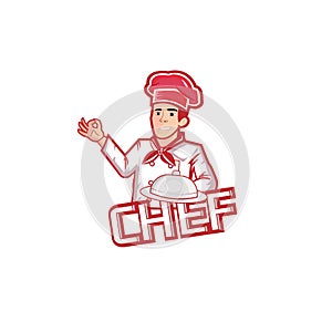 chef logo mascot illustration and vektor