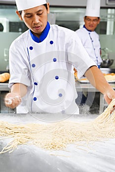 Chef making noodle