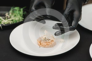 Chef making thai cuisine, Rice Mixed with Shrimp paste in restaurant