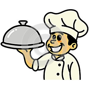 Chef Mascot Character Design Cartoon Logo