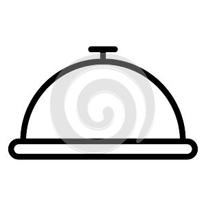 Chef plate, cloche, Vector Icon which can easily edit