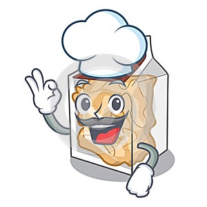 Chef pork rinds in a cartoon jar