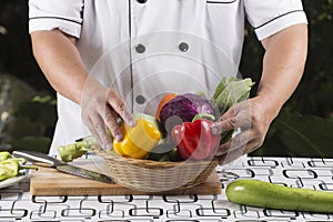 Chef prepared fresh vegetables