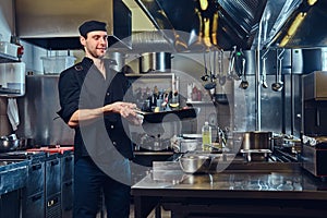 The chef prepares dry vegetables.