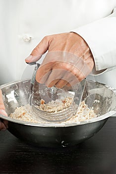 Chef Prepares Pastry, Close