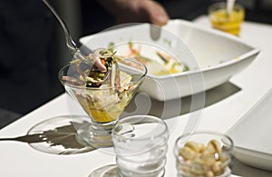 Chef preparing ceviche